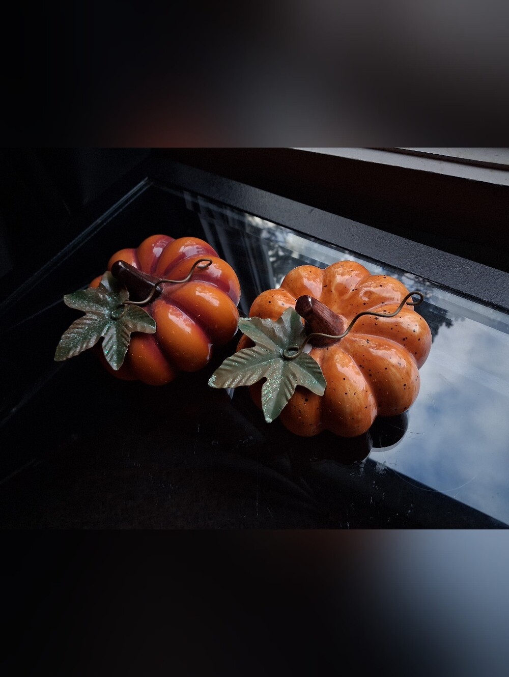 Vintage Large Ceramic Pumpkin Pair - Picture 1 of 10